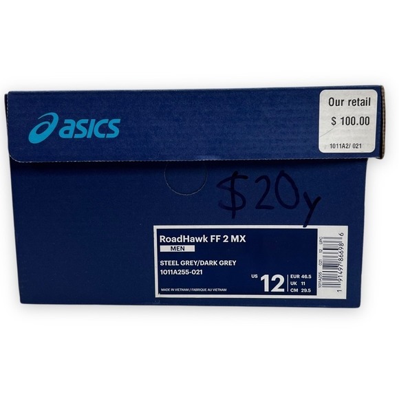 ASICS RoadHawk FF 2 MX Shoes Mens Size 12 Steel Grey Dark Running 1011A255 - Picture 7 of 7